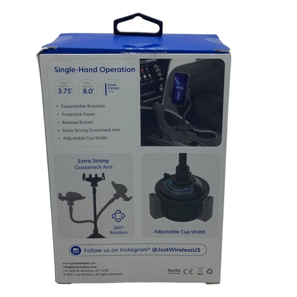 JW Just Wireless Car Cup‎ Holder Phone Mount Universal Black NEW - Picture 3 of 8
